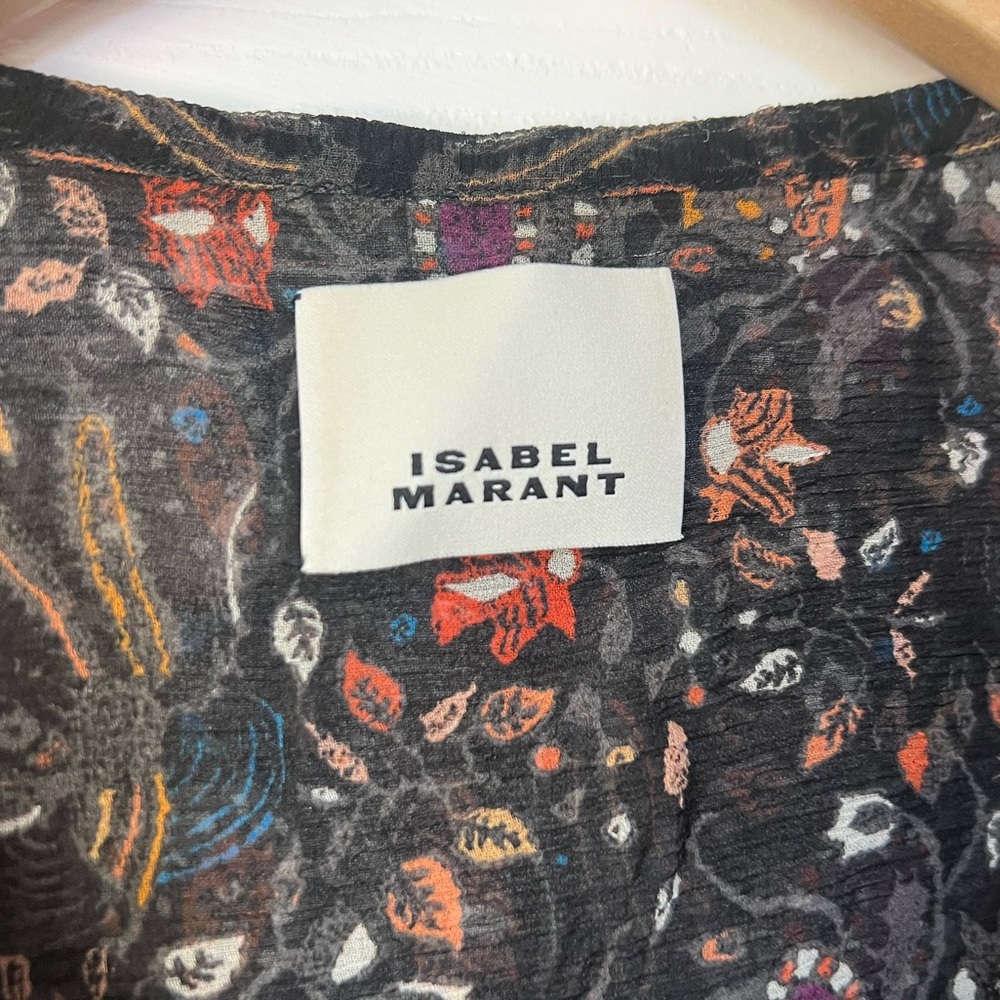 Black AMETISSAE Lurex Silk Top  ISABEL MARANT - Size 36 - Picture 8 of 15